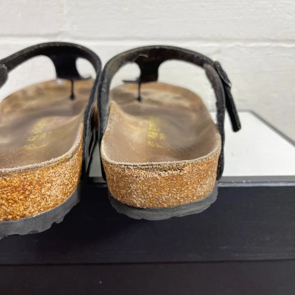 Birkenstock Gizeh Mix Match Black Leather Thong Sandals Women's 40 EU/42 EU